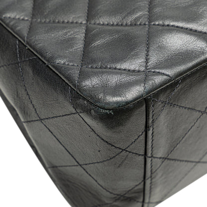 Black Chanel Maxi XL Classic Lambskin Single Flap Shoulder Bag