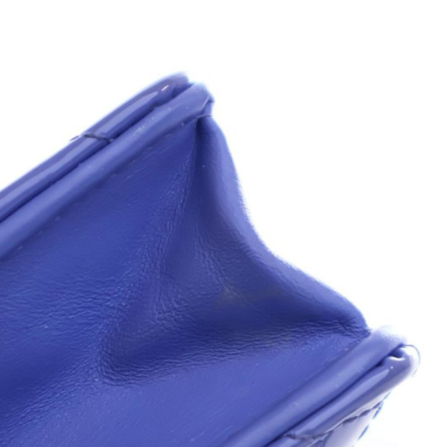 Blue Chanel CC Quilted Patent Wallet on Chain Crossbody Bag