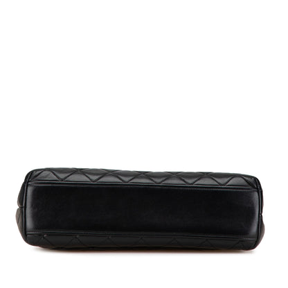 Black Chanel Medium Lambskin Kelly Top Handle Bag