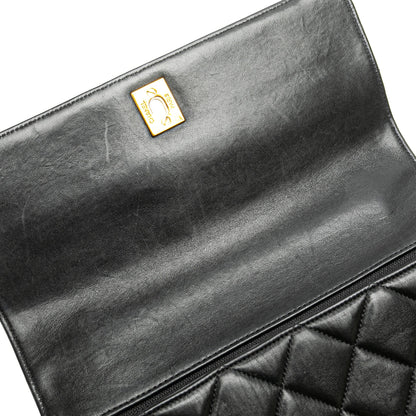Black Chanel Medium Lambskin Kelly Top Handle Bag