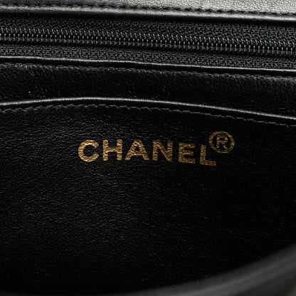 Black Chanel Medium Lambskin Kelly Top Handle Bag