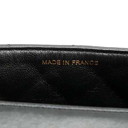 Black Chanel Medium Lambskin Kelly Top Handle Bag