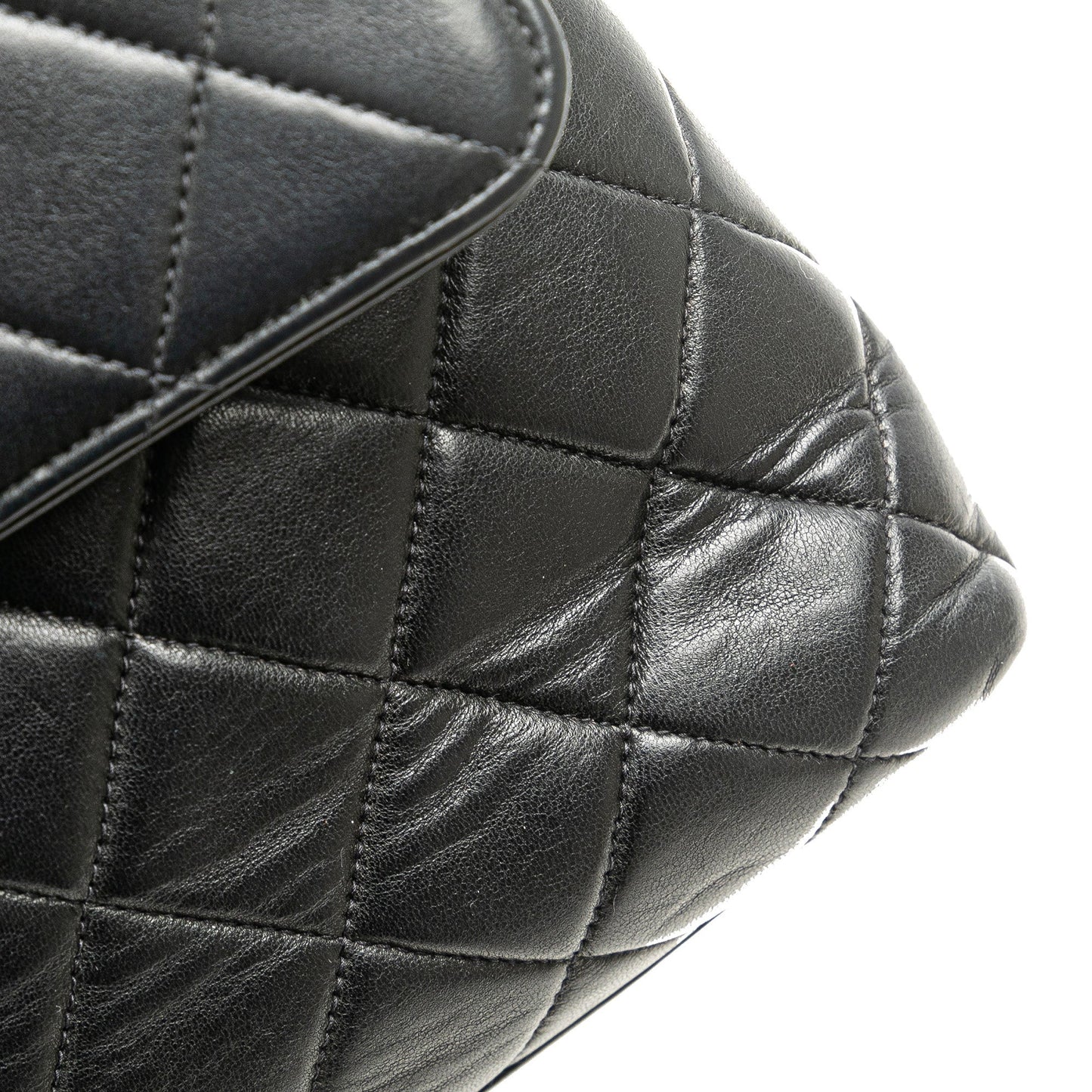 Black Chanel Medium Lambskin Kelly Top Handle Bag