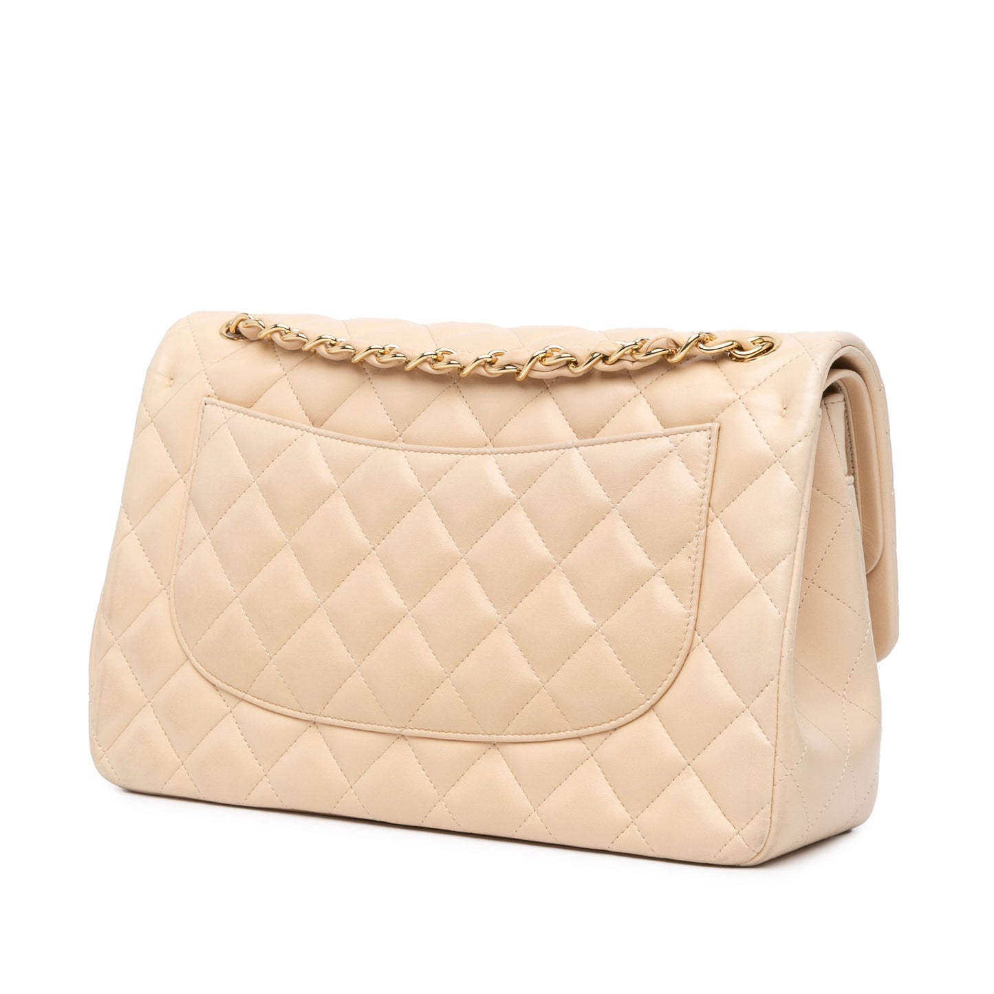 Brown Chanel Jumbo Classic Lambskin Double Flap Shoulder Bag