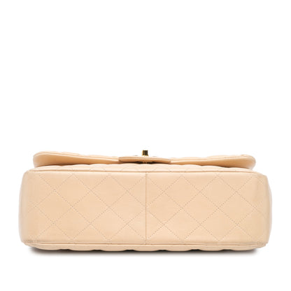 Brown Chanel Jumbo Classic Lambskin Double Flap Shoulder Bag