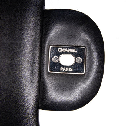 Black Chanel Jumbo Classic Lambskin Double Flap Shoulder Bag