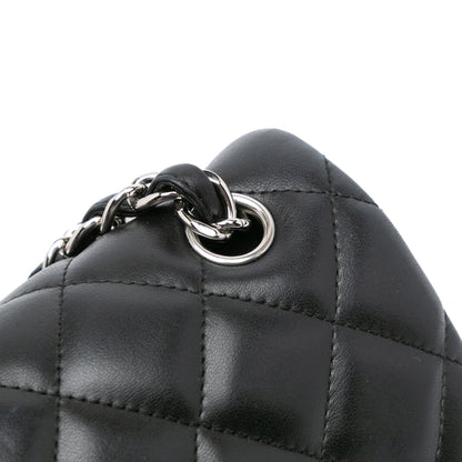 Black Chanel Jumbo Classic Lambskin Double Flap Shoulder Bag