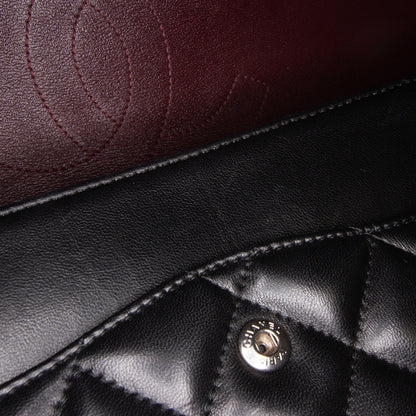 Black Chanel Jumbo Classic Lambskin Double Flap Shoulder Bag