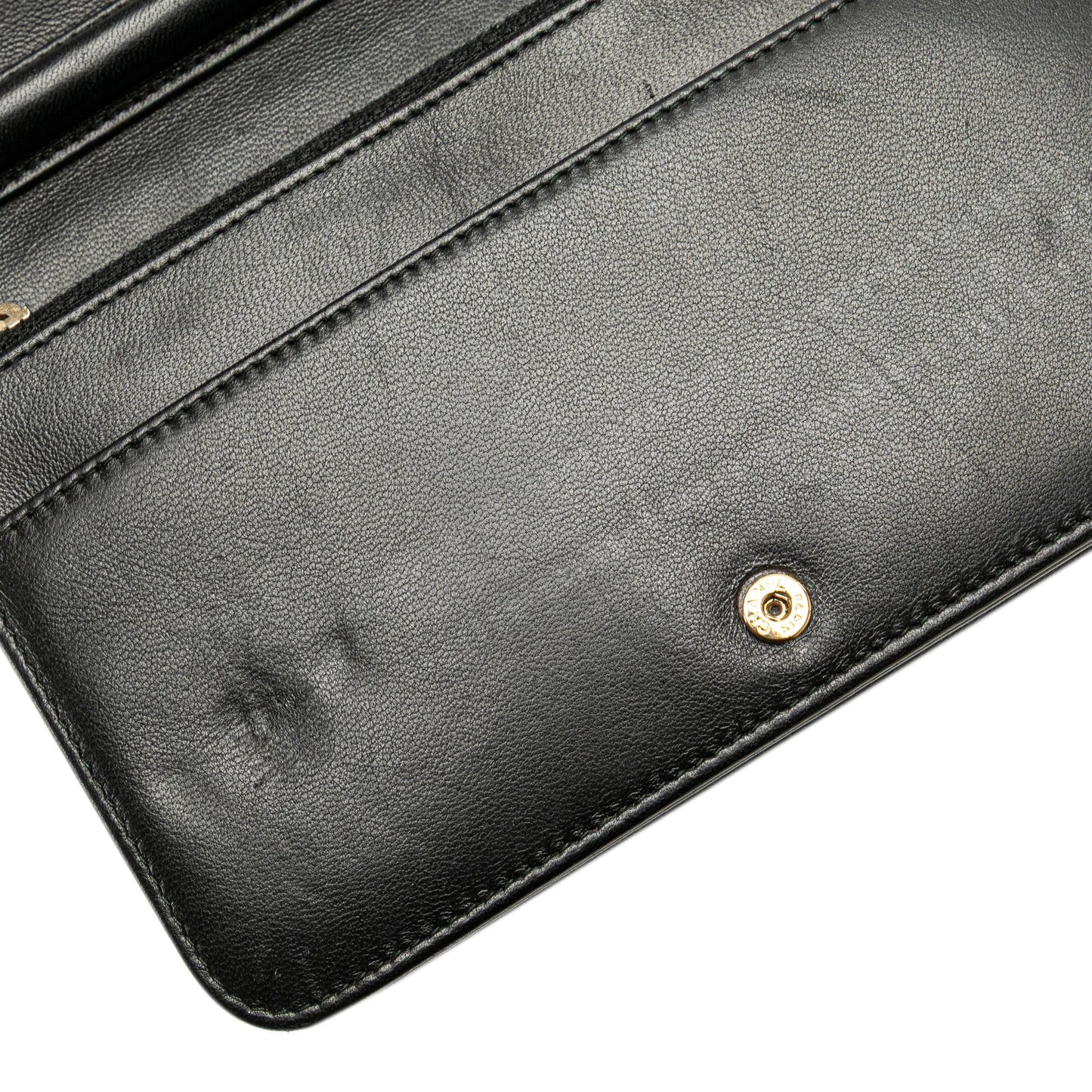 Black Chanel CC Studded Lambskin Wallet on Chain Crossbody Bag