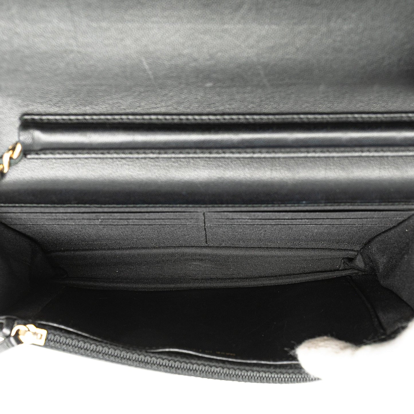 Black Chanel CC Studded Lambskin Wallet on Chain Crossbody Bag
