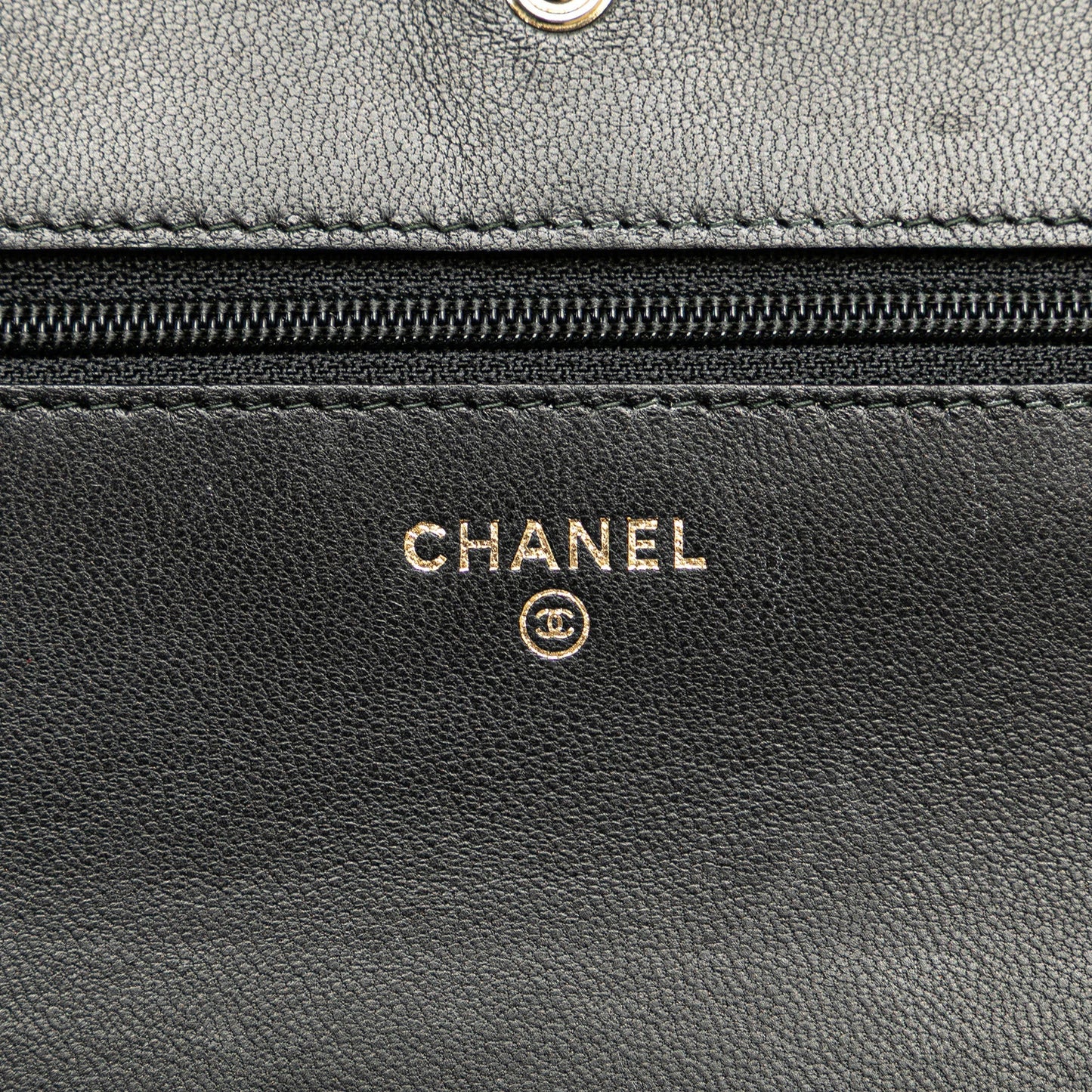 Black Chanel CC Studded Lambskin Wallet on Chain Crossbody Bag