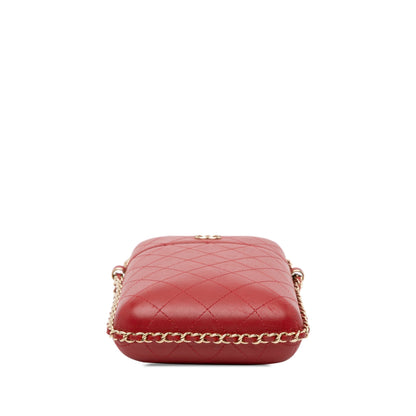 Chanel Sac CC Quilted Lambskin Chain Around Phone Holder
