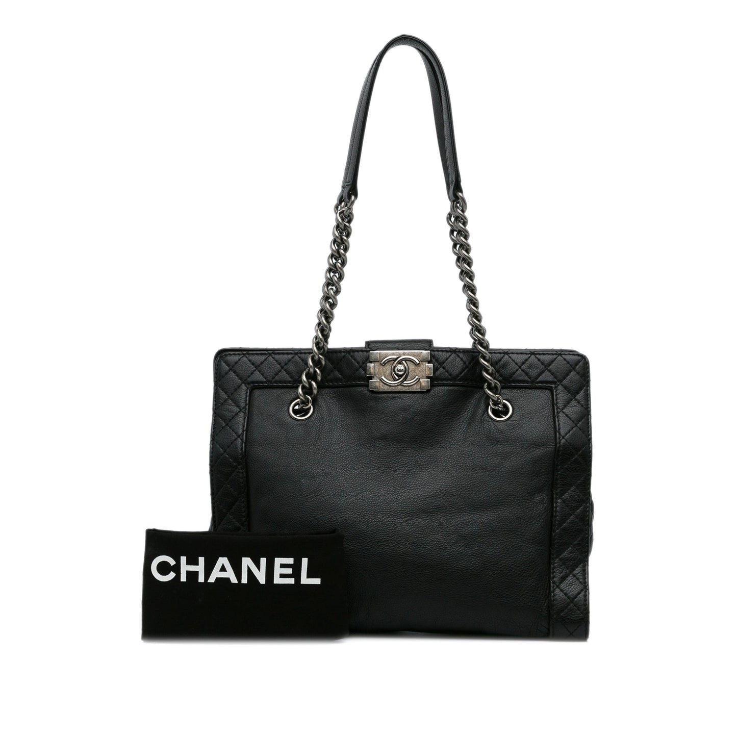 Black Chanel Medium Calfskin Boy Reverso Shopping Tote