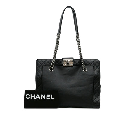 Black Chanel Medium Calfskin Boy Reverso Shopping Tote