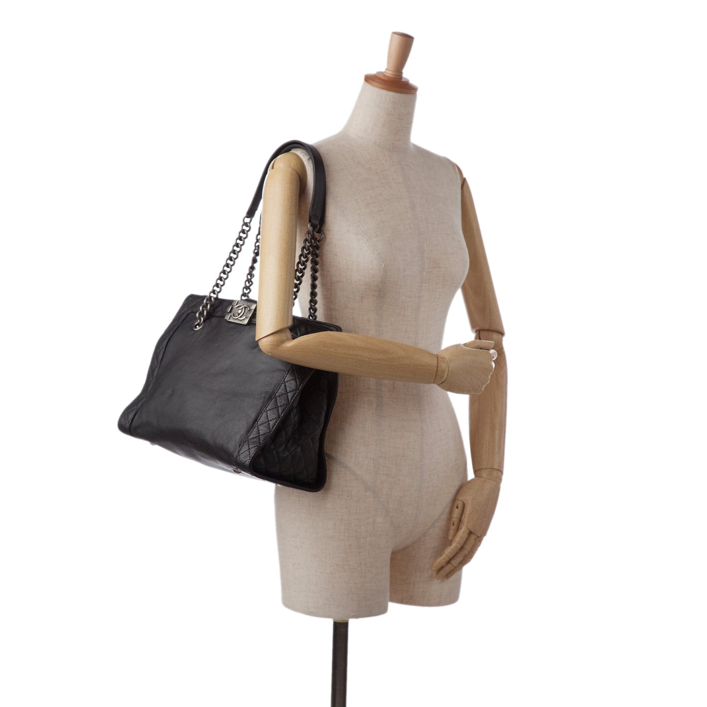 Black Chanel Medium Calfskin Boy Reverso Shopping Tote