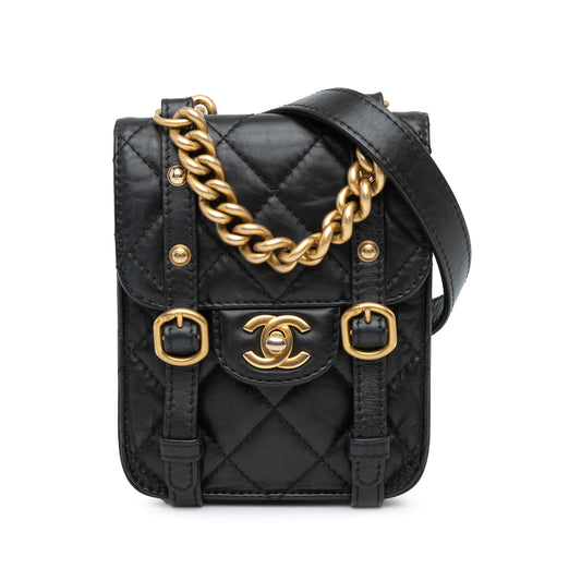 Chanel Sac Mini Aged Calfskin City School Flap