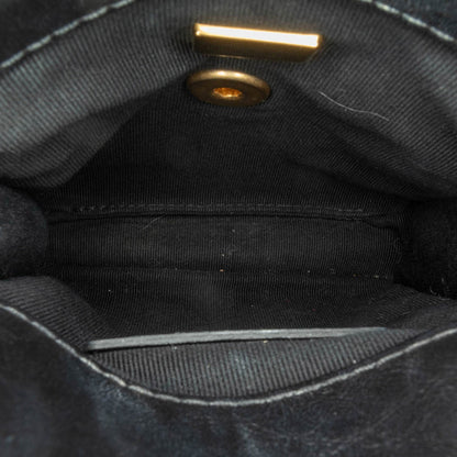 Black Chanel Mini Aged Calfskin City School Flap Satchel