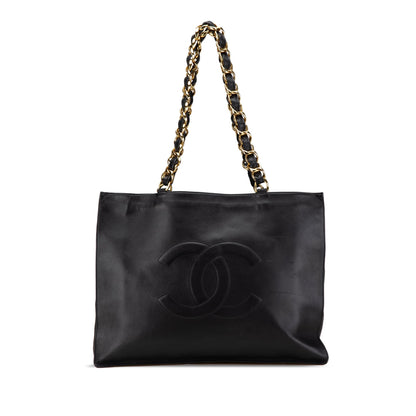 Black Chanel CC Lambskin XL Tote