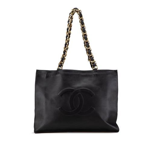 Black Chanel CC Lambskin XL Tote