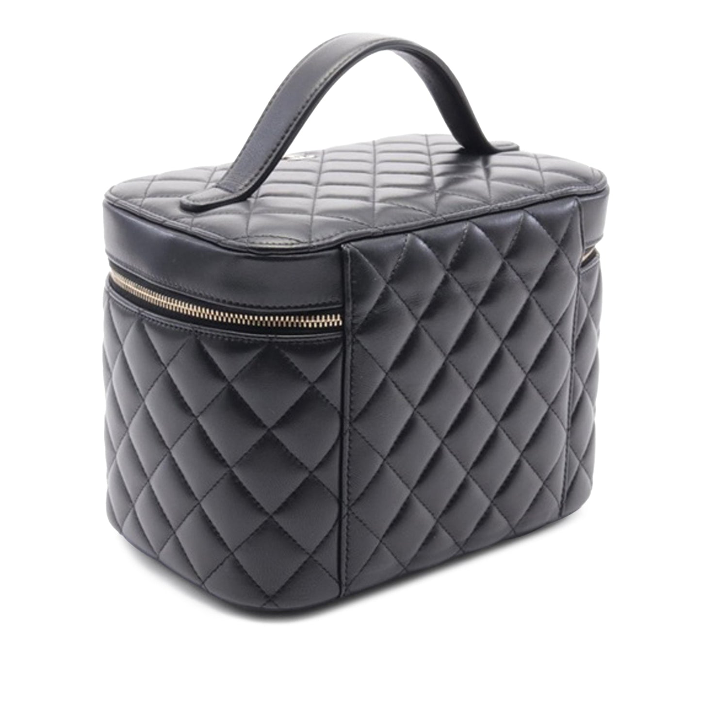 Black Chanel CC Quilted Lambskin Vanity Bag
