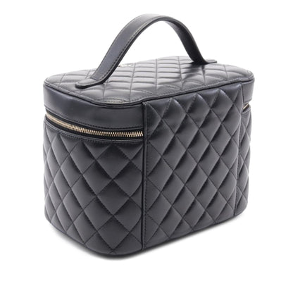 Black Chanel CC Quilted Lambskin Vanity Bag