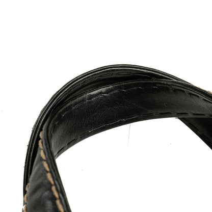 Black Chanel CC Lambskin Wild Stitch Handbag