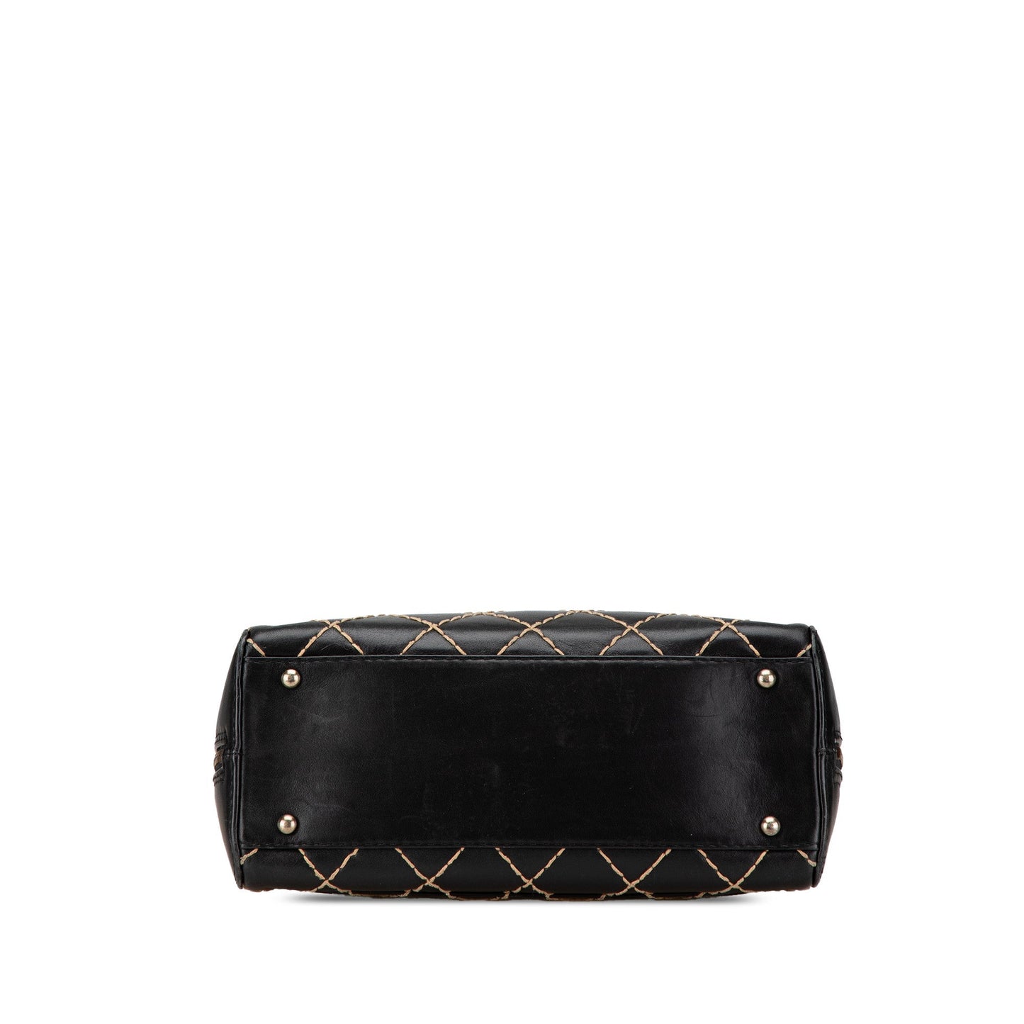 Black Chanel CC Lambskin Wild Stitch Handbag