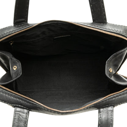 Black Chanel CC Lambskin Wild Stitch Handbag