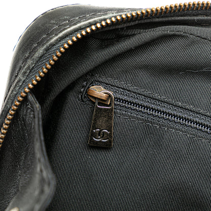 Black Chanel CC Lambskin Wild Stitch Handbag