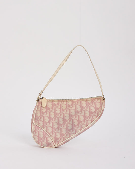 Dior Pink Diorissimo Coated Canvas Mini Saddle