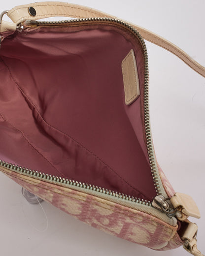 Dior Pink Diorissimo Coated Canvas Mini Saddle