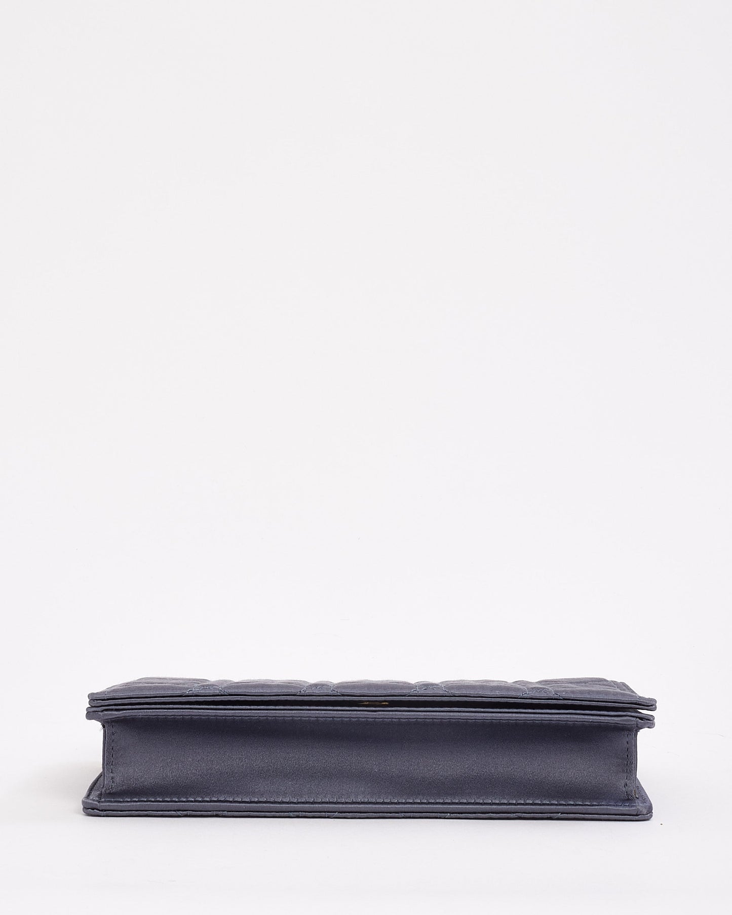 Dior Blue Satin Lady Dior Pouch Wallet on Chain