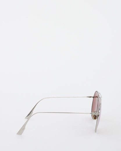Dior Silver Metal Mirrored Aviator Sunglasses