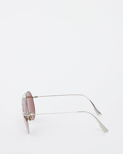 Dior Silver Metal Mirrored Aviator Sunglasses