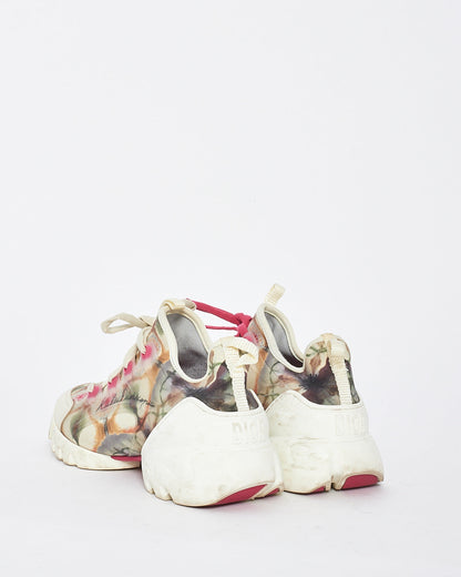 Dior Pink/White Kaleidiorscopic Fabric D-Connect Chunky Sneakers - 37.5