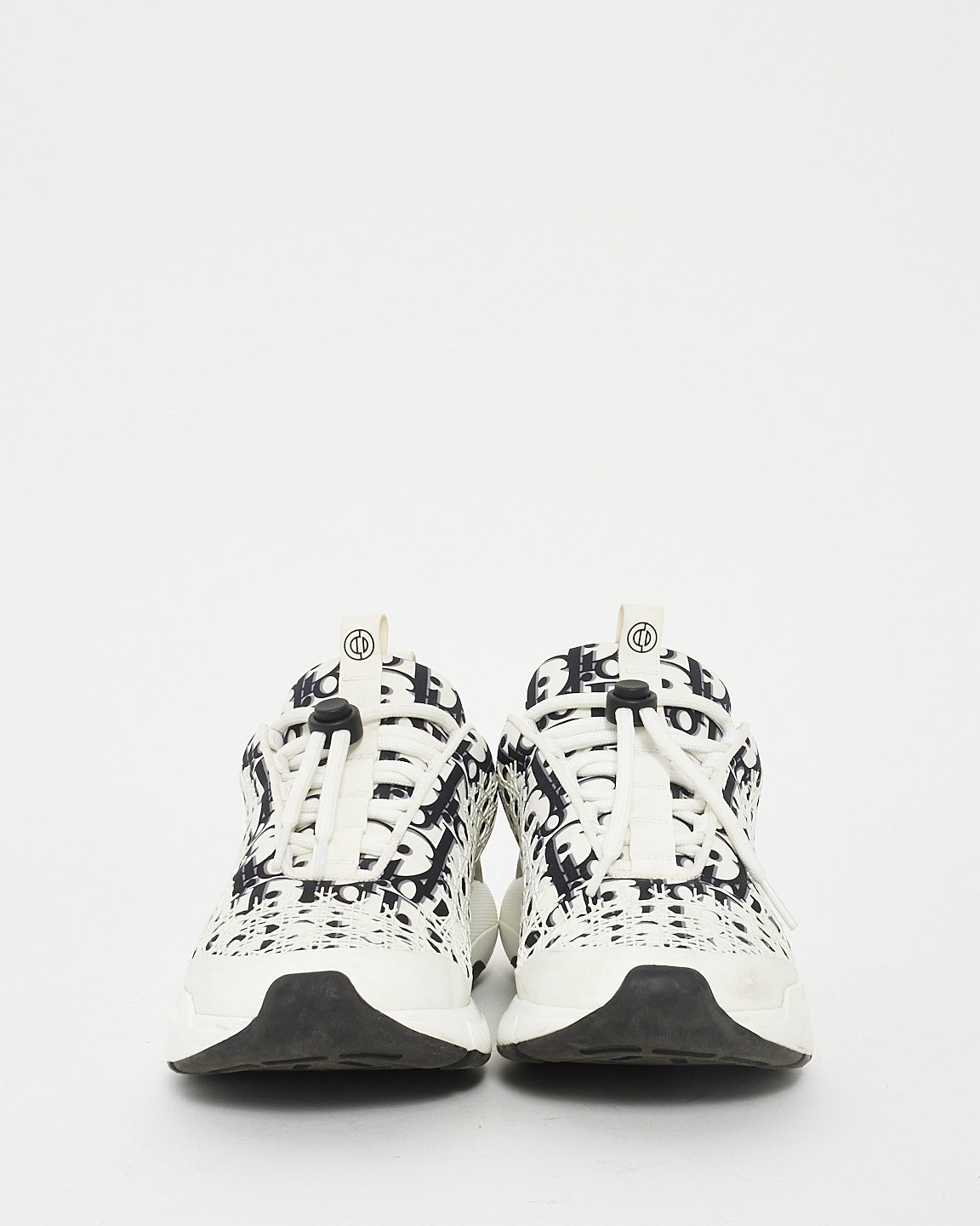Dior White and Black Dior Oblique Technical Fabric B24 Sneakers - 40