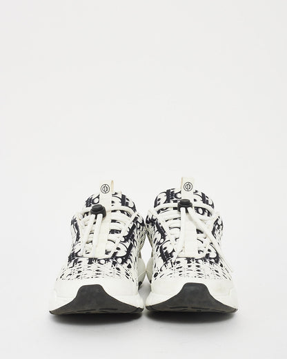 Dior White and Black Dior Oblique Technical Fabric B24 Sneakers - 40