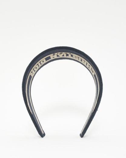 Dior Blue Canvas Oblique Wide Headband