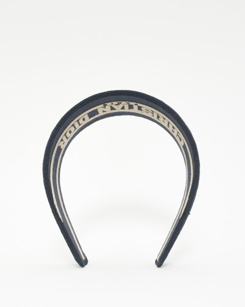 Dior Blue Canvas Oblique Wide Headband