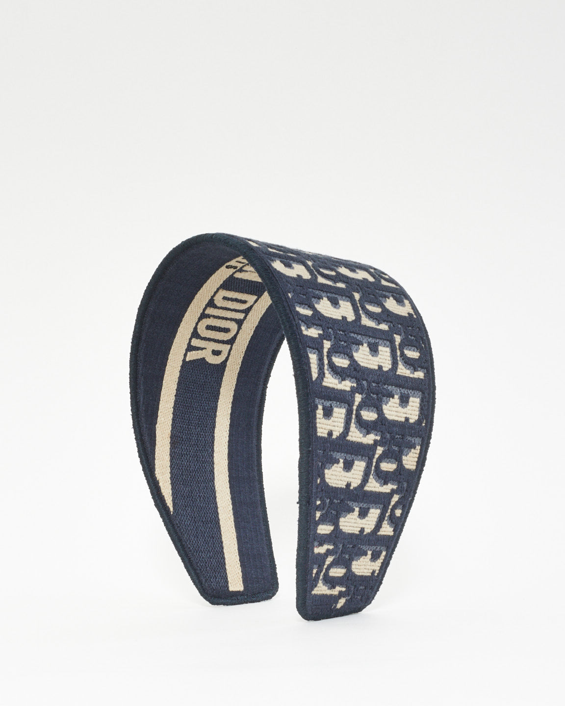 Dior Blue Canvas Oblique Wide Headband