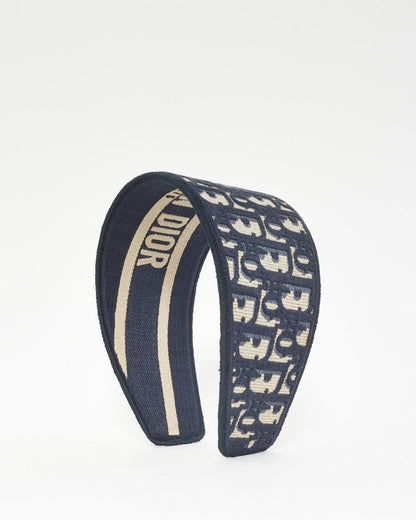 Dior Blue Canvas Oblique Wide Headband