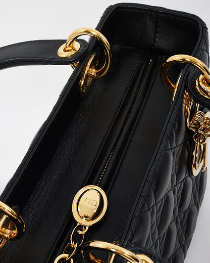 Dior Black Cannage Leather Medium Lady Dior Bag