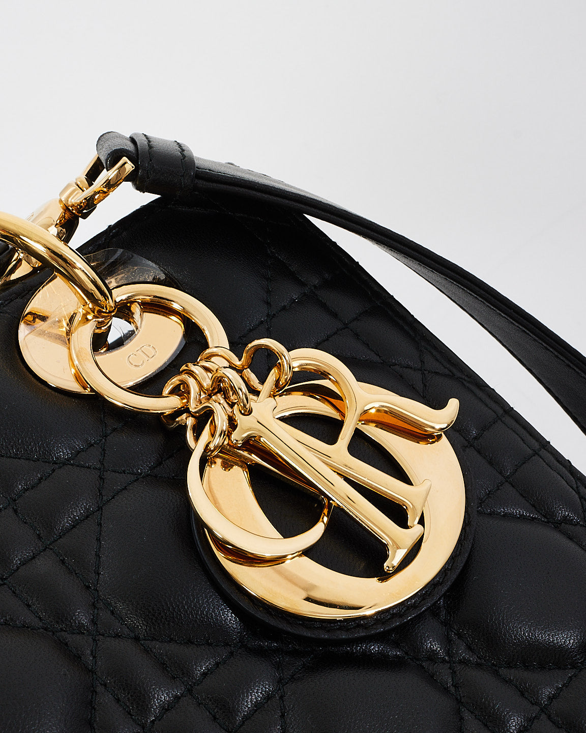 Dior Black Cannage Leather Medium Lady Dior Bag