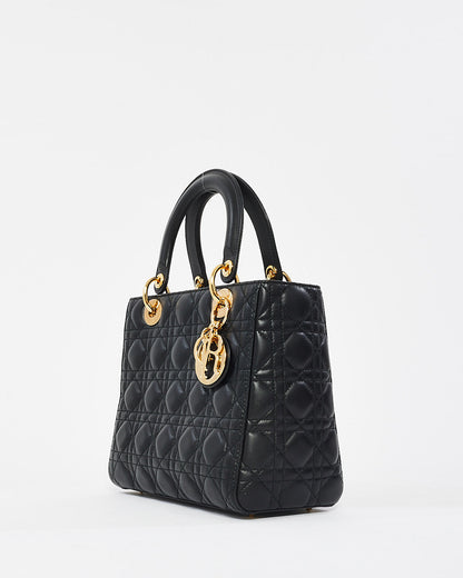 Dior Black Cannage Leather Medium Lady Dior Bag