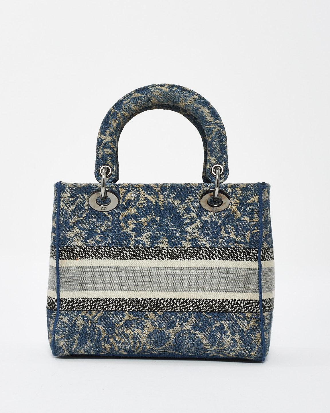 Dior Blue Denim Jardin Magique Embroidery Canvas Medium Lady D-Lite Bag