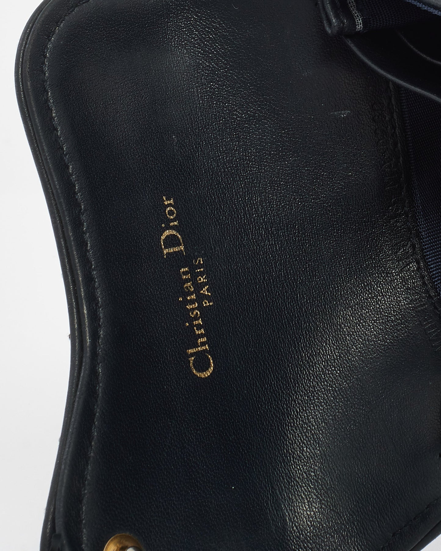 Dior Blue Oblique Jacquard Canvas Saddle Flap Card Holder