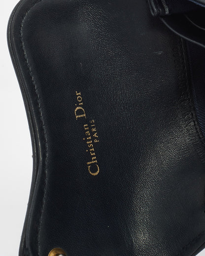 Dior Blue Oblique Jacquard Canvas Saddle Flap Card Holder