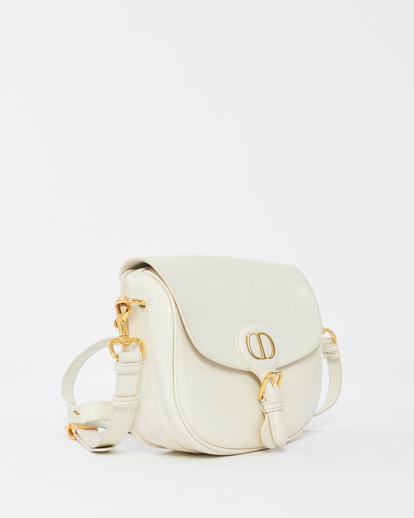 Dior Off White Smooth Leather Medium Bobby Bag