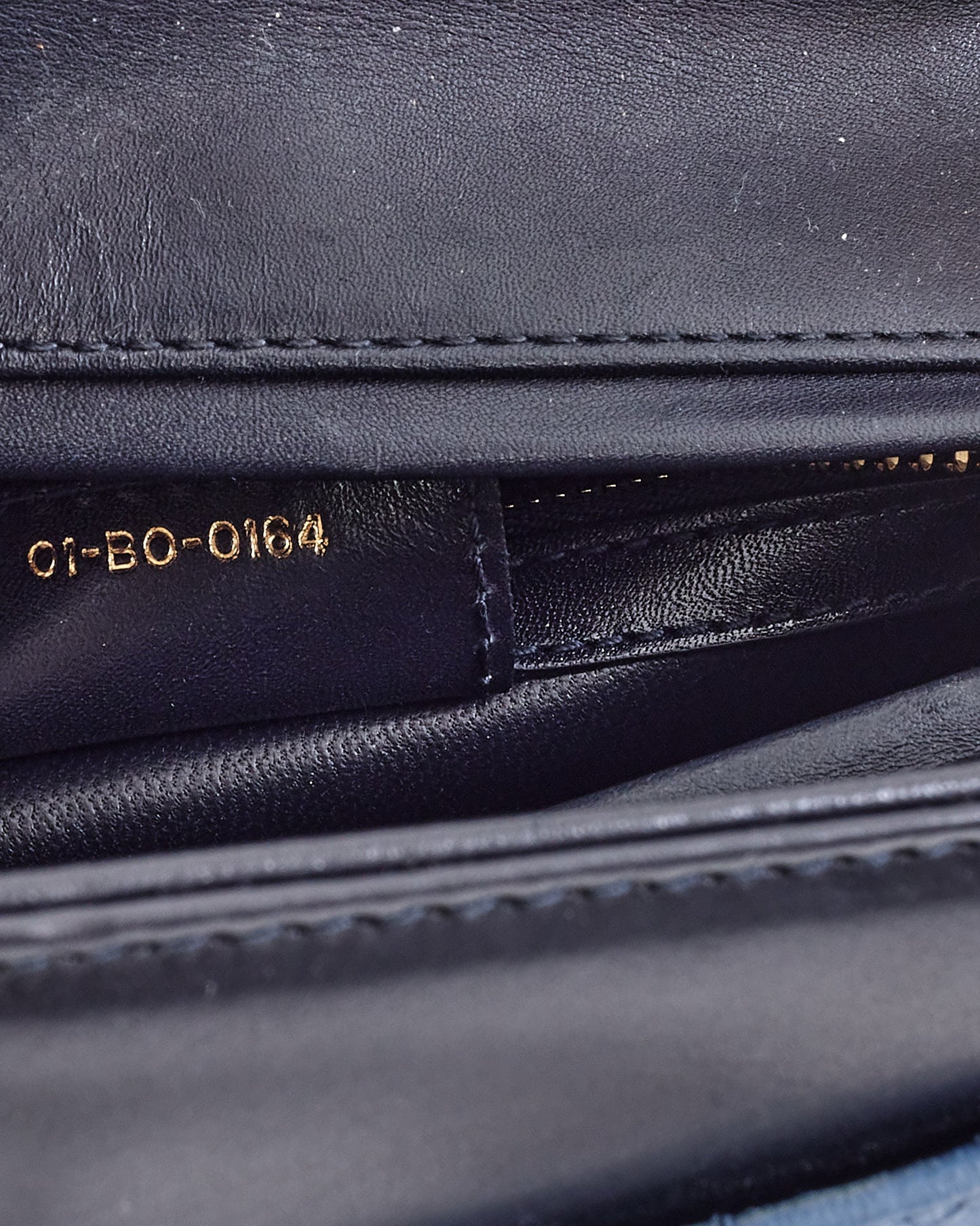 Dior Navy Leather Medium Lady Dior Pockets Top Handle Bag