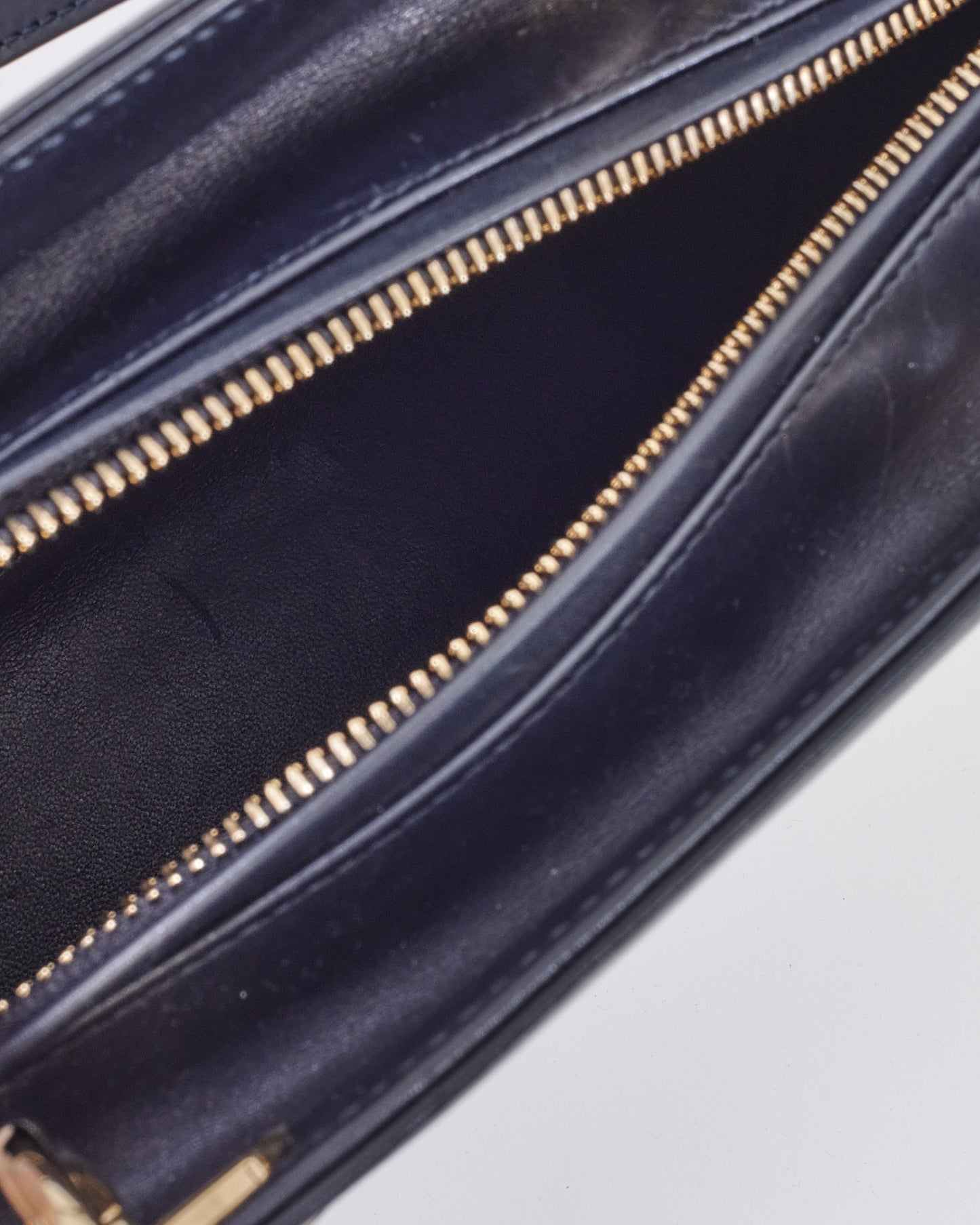 Dior Navy Leather Medium Lady Dior Pockets Top Handle Bag